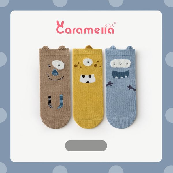 

caramella autumn and winter new product little cartoon animal children's socks middle tube children's baby socks nlxqa, Black