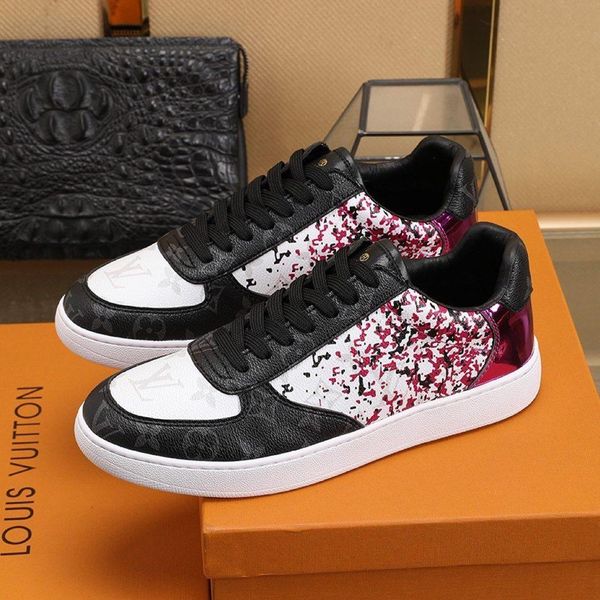 

2020 e8 mens classic casual shoes leather lace-up fashion luxury designer shoes handsome mens sneakers original box, Black