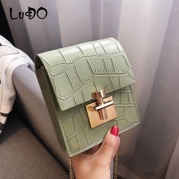 

lucdo моды камень шаблон малого плеча сумки мини кожа pu крокодил crossbody сумка для женщин 2020 дамы кошелек