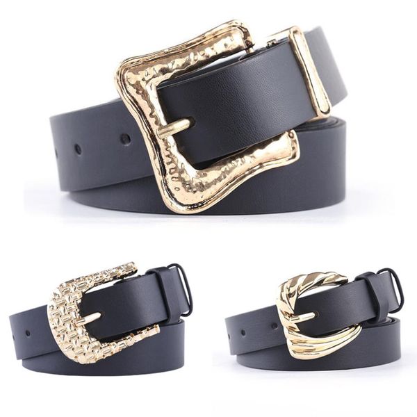 

3 styleslatest fashion womenbeltluxury design pin buckle decoration female casual leather belts for jeans waistband, Black;brown
