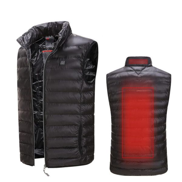 

outdoor t-shirts 2021 men electric heated vest usb heating winter thermal cloth feather camping hiking warm hunting jacket, Gray;blue