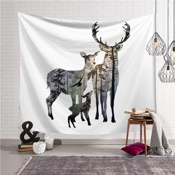 

merry christmas fashion tapestry milu deer pattern fresh style decorative tapestry home apartment dorm room decorations