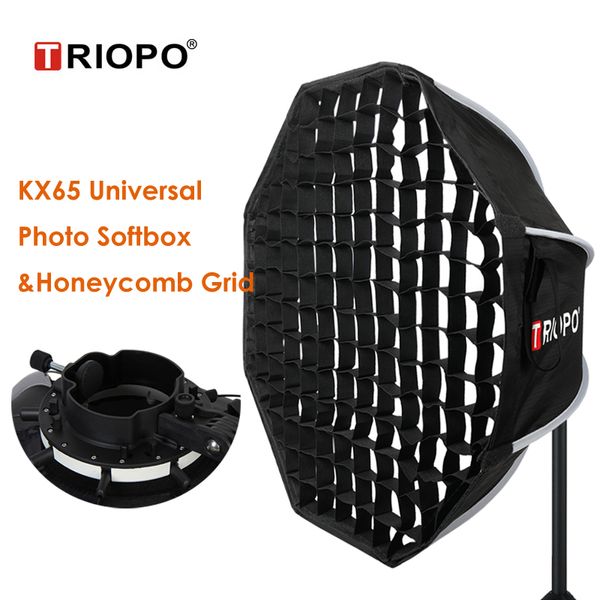 

triopo 65cm universal outdoor umbrella octagon softbox w honeycomb grid speedlite p soft box for godox v1 ad200 yongnuo 560