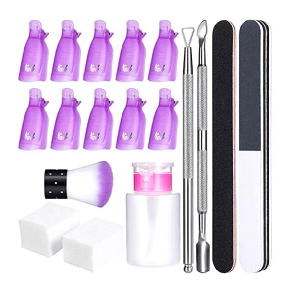 

17pcs/set gel nail polish remover kit grind wrap clip scratch polish tools for salon high quality