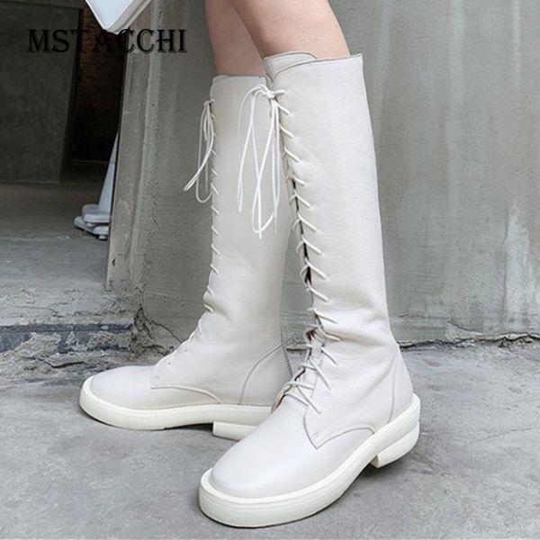 

mstacchi motorcycle boots bottes femme flats shoes women back zipper boots chaussures femme round toe shoes real leather bottes, Black