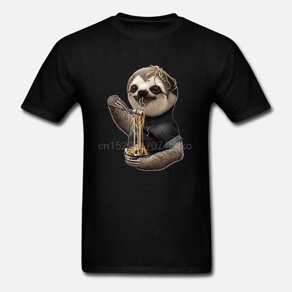 

sloth eating noodle for men t shirt