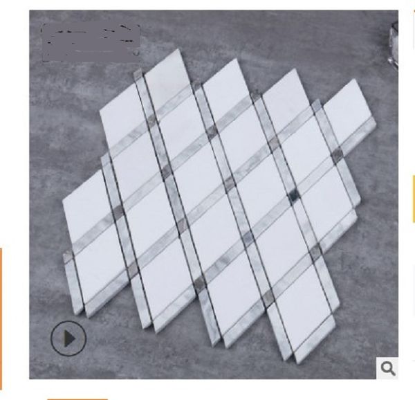 

2020 crystal white diamond natural marble mosaic tv background wall tile interior wall tile