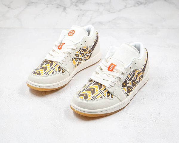 

1 low quai 54 women men basketball shoes sail team orange baroque brown jumpman 1s sport sneaker trainer with box