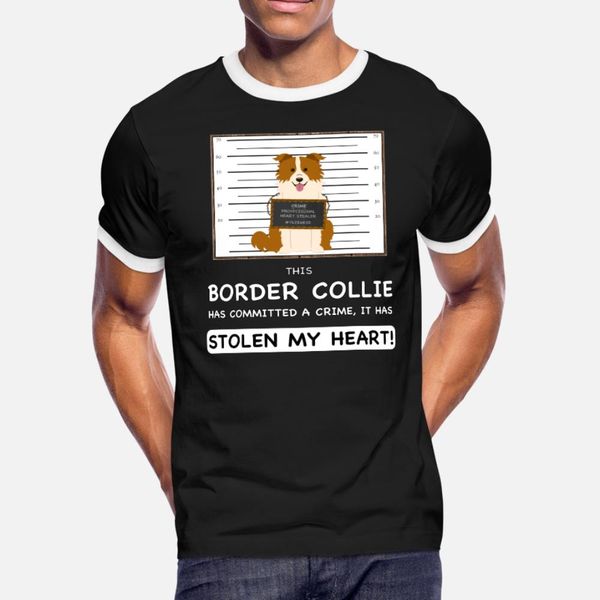 

border collie mugst shirt men designer 100% cotton o neck slim cute basic spring cool shirt