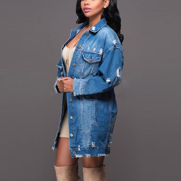 

2020 vintage denim windbreaker long trench autumn female coat outerwear for women casaco feminino overcoat cloak tunic plus size, Black;brown