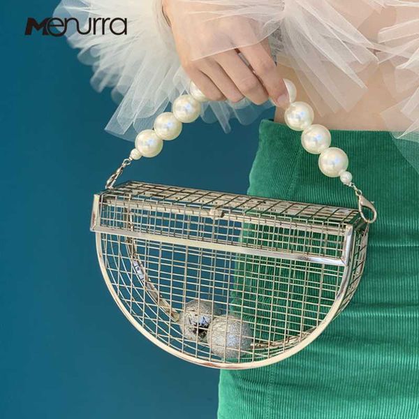 

ins выдалбливают вечерняя сумка кошелек сцепления bird cage женщины сумки tote metal клетка pearl топ-handle кошелек мода свадьба