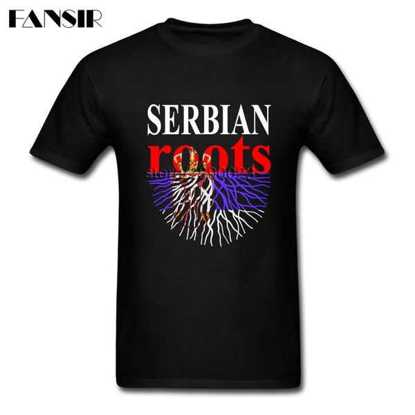 

unique tees shirt men man's custom cotton short sleeve serbian roots serbia flag guys clothes men t shirt