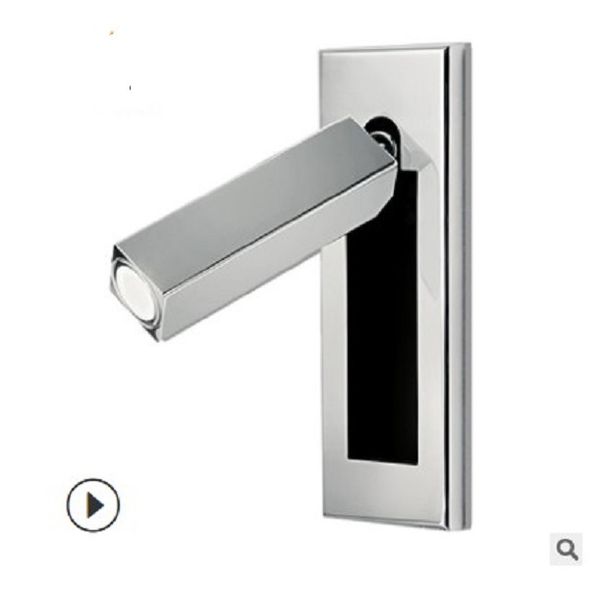 

2020 simple l project bedroom headboard embedded rectangular led wall lamp 3w can be rotated spotlights 3w 3000k 110-240v wl03