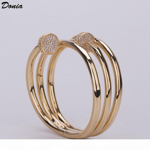 

donia ювелирных изделий партии европейских и американских карты моды дома четыре круга большой классический микро инкрустированные браслет ц, Black