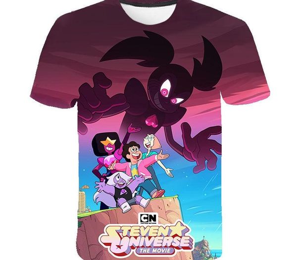 

new 3d t shirt men women children print cartoon anime steven universe t-shirt kids boy girl short sleeve tees clothing, White;black