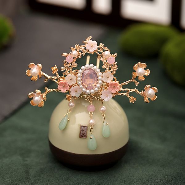 

luxury chinese vintage style handmade pearls tassels headpeice phoenix coronet headband bridal wedding headdress lb, Golden;silver