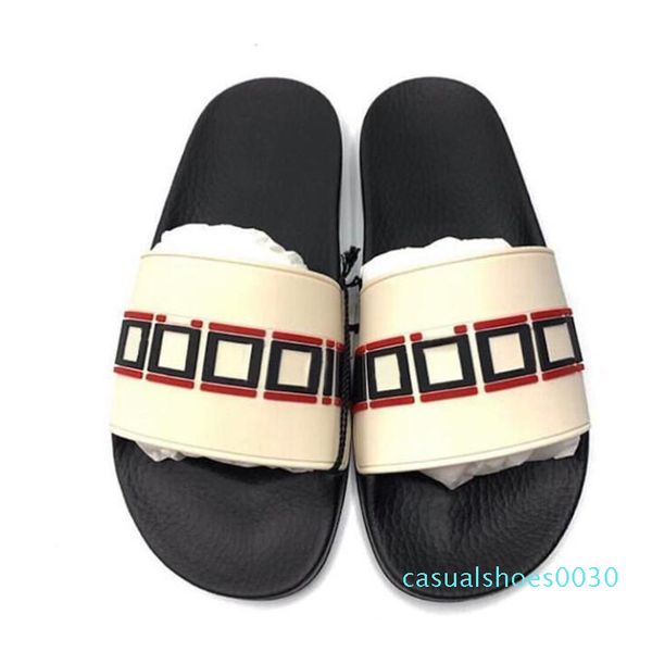 

designer rubber slides slippers women sandal floral brocade men slipper gear bottoms flip flops women striped beach causal slipper c30, Black