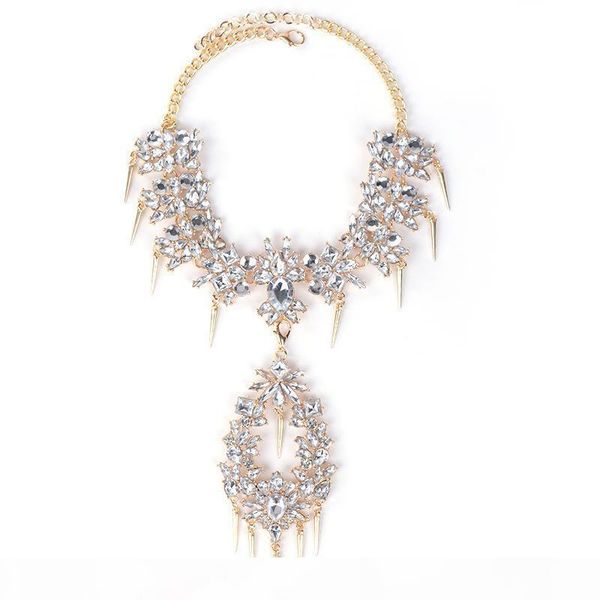 

новой мода rhinestone ожерелье чокеровщика женщин подарок партии ожерелье +2017 collier себе ювелирные изделия персонализированных ожерелий, Golden;silver