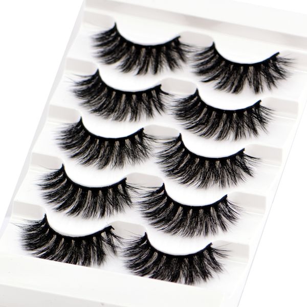 

false eyelashes 5pair mink 100% cruelty handmade 3d lashes full strip soft makeup