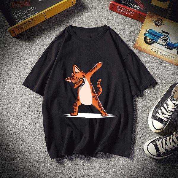 

bengal cat dabbing dog dab dance move harajuku ulzzang women's print t shirt tshirt men short sleeve new homme