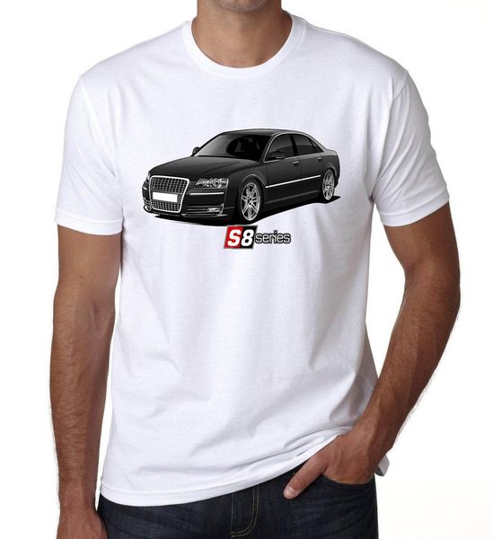 

2019 fashion german car fans s8 series mens t shirt black beauty fast car white dt tee shirt
