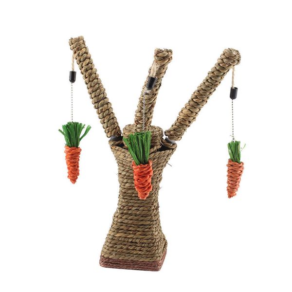 

cat kitten scratching post toy tree scratcher straw rope activity carrot molars climbing tree