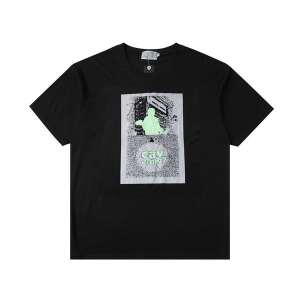 

2020ss summer new c.e cavempt humanity silver print male casual female short-sleeved 100% cotton t-shirt high quality, Black;brown