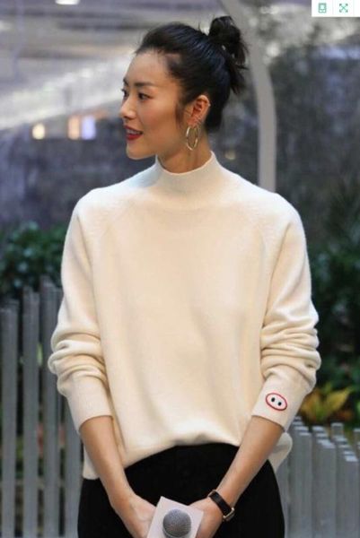 

loose knitting wool long section clothes pullover shirt female women 2020 new autumn winter thicken women's sweater, White;black