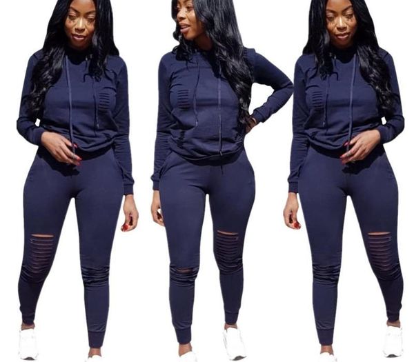 

bkld hollow out 2 two piece outfits 2020 autumn winter casual women tracksuit long sleeve hooded sweatshirt+pants set s-3xl, Gray