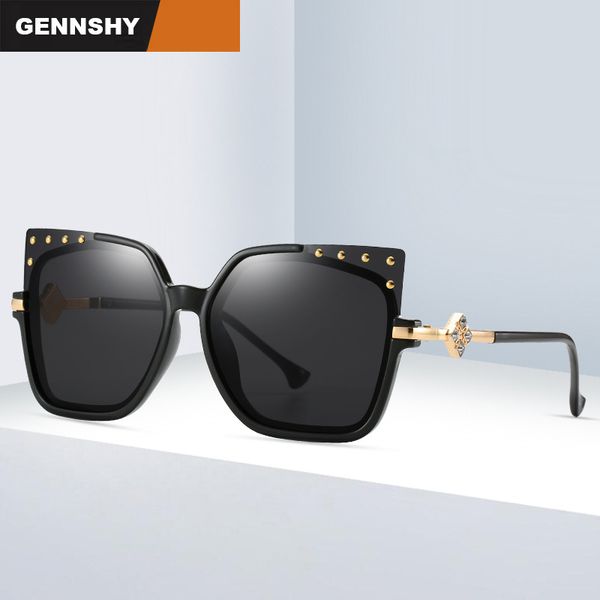 

sunglasses 2021 est cat eye women luxury diamond flower decorate fashion big black frame eyeglasses travel beach, White;black