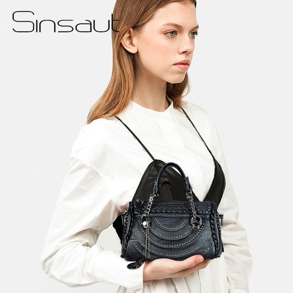 

sinsaut luxury rivets handbags women bags vintage shoulder chain evening clutch bag female messenger crossbody bags for women