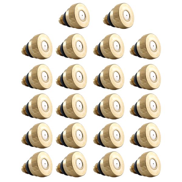 

22pcs brass misting garden outdoor water sprayer rustproof nozzles low pressure