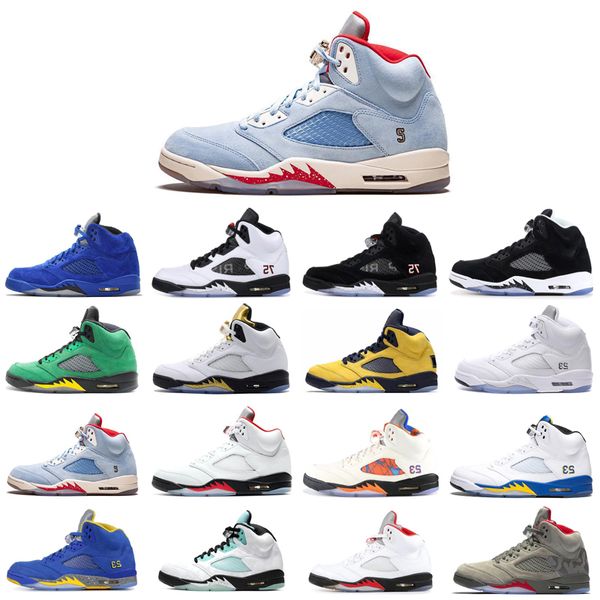

2020 new jumpman fashion sneakers 5 5s mens basketball shoes retroes black grape fresh prince black muslin satinbredsneakers trainers
