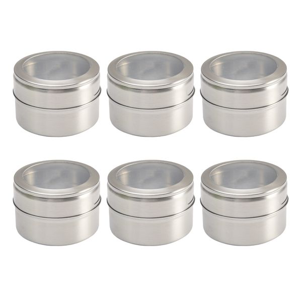 

6/12x magnetic spice jars cooking container spice tins stainless steel kitchen