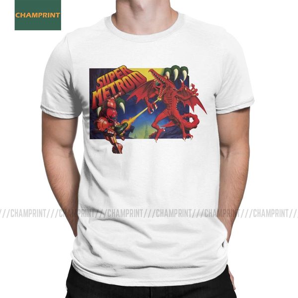 

men's super metroid t shirt samus wars aran prime snes ridley zebes game pure cotton sleeve tee shirt graphic t-shirt