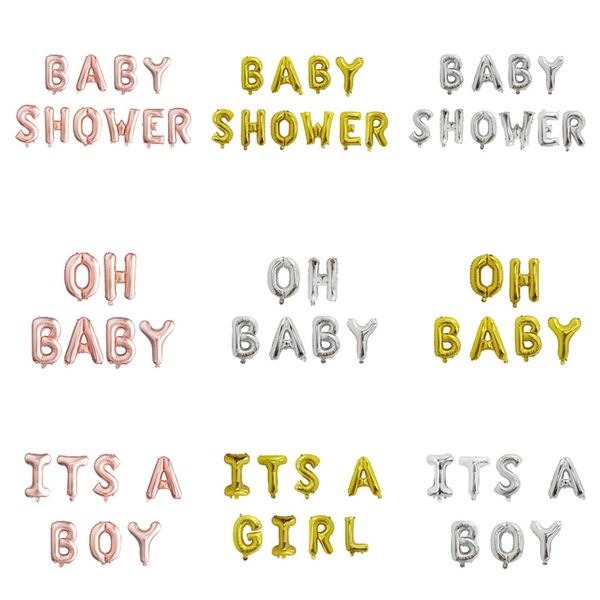 

baby shower 16inch oh baby foil letter balloons it's boy or girl gender reveal rose gold balloons babyshower party supplies kids