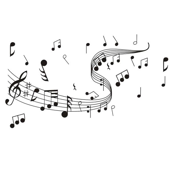 

school mural pvc diy removable wall sticker musical notes home decoration art