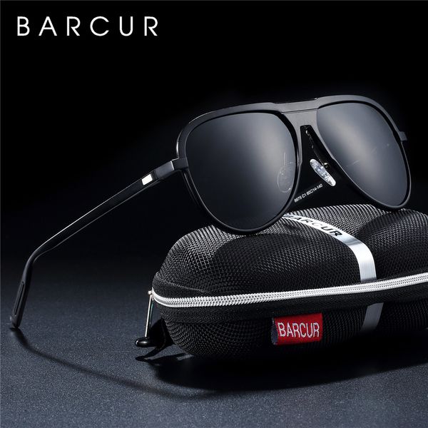 

barcur aluminum magnesium male sunglasses polarized trending styles black sun glasses women men glasses sports eyewear, White;black