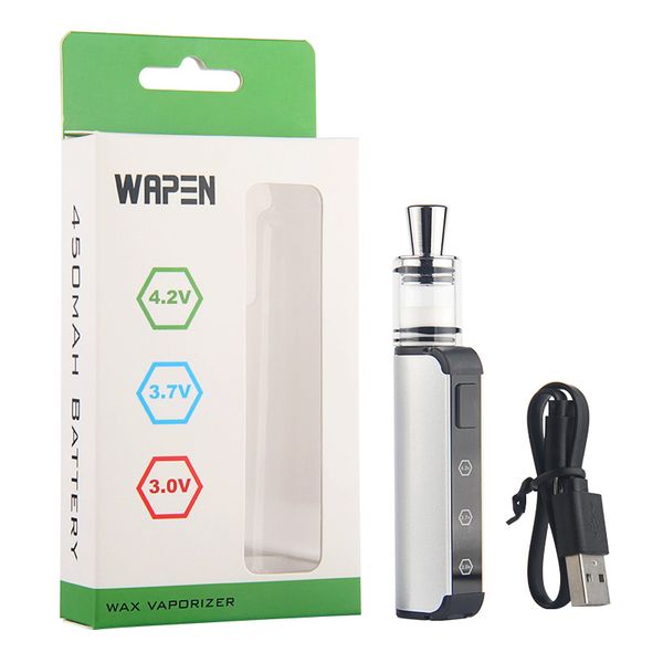 

all-in-one kit wax vaporizer electronic voltage atomizer ceramic variable wapen 450mah vape mod box battery wax cigarette kjhvq