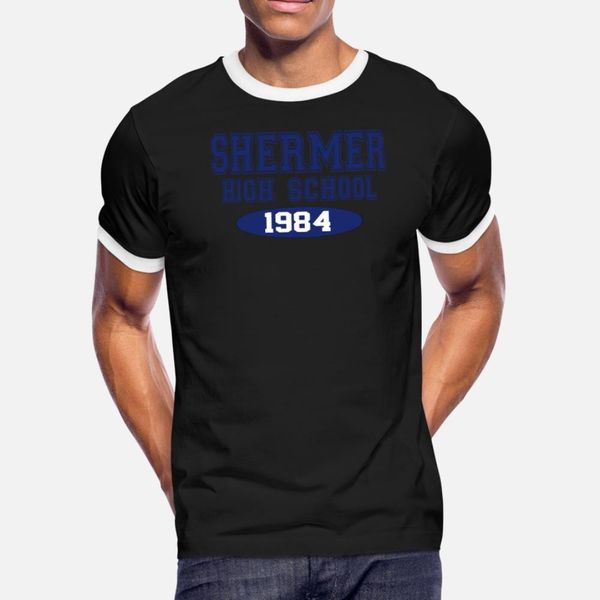 

the breakfast club shermer high school 1984 t shirt men customized 100% cotton s-xxxl leisure crazy new style summer formal shirt, White;black