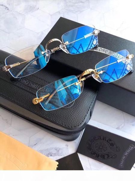 

new eyeglasses frame chrome spectacle frame eyeglasses for men women myopia glasses frame clear lens with original case 12, Silver