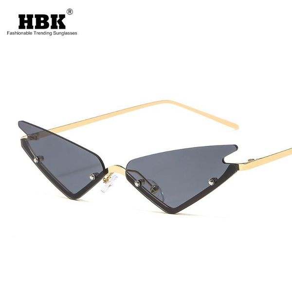 

cat eye small sunglasses women new triangle hippie cool cateye sun glasses men rimless fashion eyewear black, White;black