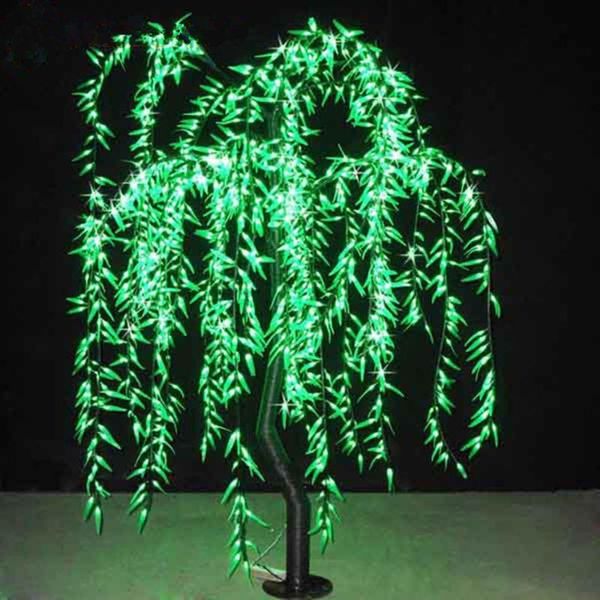 

outdoor use led artificial willow weeping tree light christmas tree light 1152pcs led 2m/6.6ft rainproof fairy garden decoration