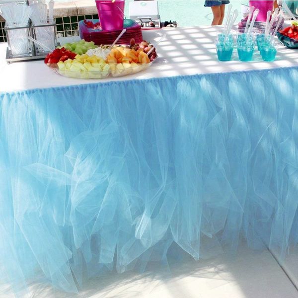 

table skirt 80x100cm party wedding tulle banquet partys celebration event home desk decor