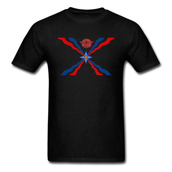 

2019 fashion latest assyrian flag print men t shirt custom designteam men's tees