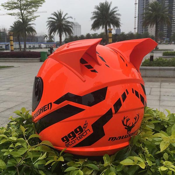 

malushen brand orange color motorcycle helmet casco motocross flip up helmet in four seasons full face knight