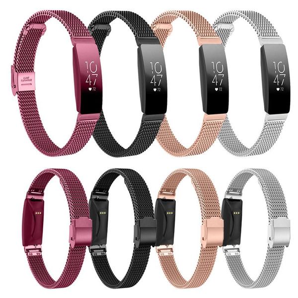 

cgjxsstainless steel watches straps for fitbit inspire /inspire hr milanese band adjustable wristband watch accessories