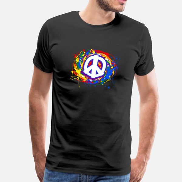 

rainbow pride peace lgbt t shirt men custom 100% cotton s-xxxl vintage crazy comical summer formal shirt