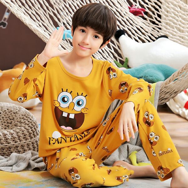 

4-12 y boys' children's pajamas spring long-sleeved cotton boys' cartoon children's home clothes children clothing set, Blue;red