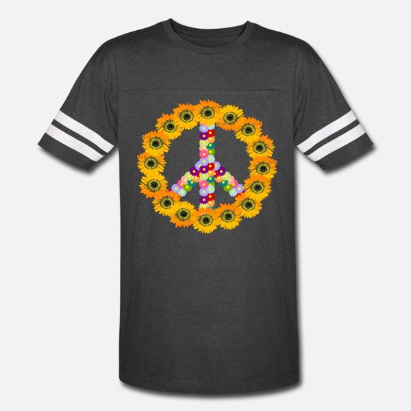 

sunflower peace sign birthday gift t shirt men designer cotton s-3xl pattern cute authentic summer natural shirt